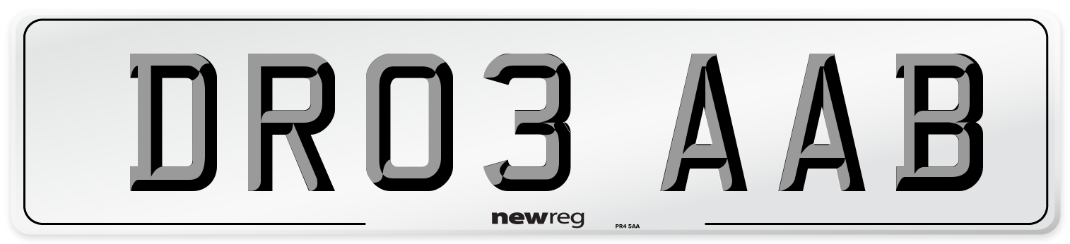 DR03 AAB Number Plate from New Reg